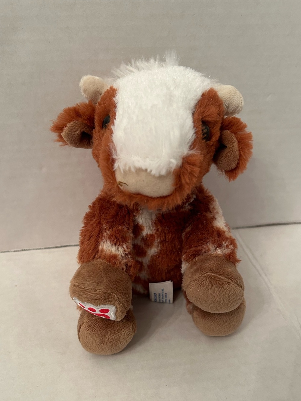 Build a bear mini Plush Brown and White Cow Stuffed Animal - Kids Toy